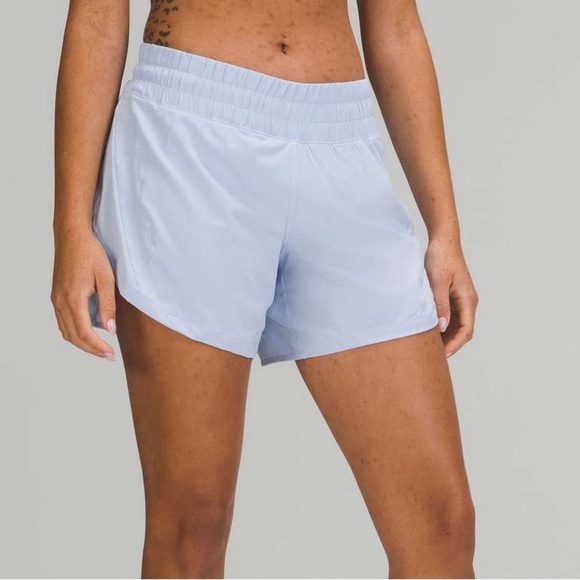 Lululemon Track That Mid-Rise Lined Short 5" Blue Linen SZ 6 - Picture 1 of 7